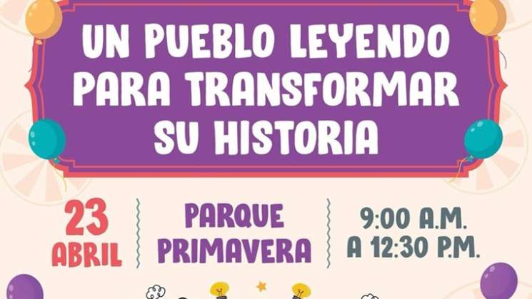 Invitan al Día Internacional del Libro en Parque Primavera