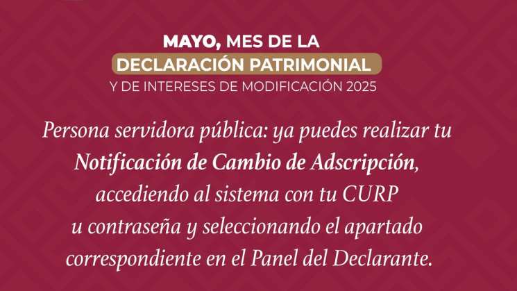 Mayo, mes de la Declaración Patrimonial de Modificación 2025
