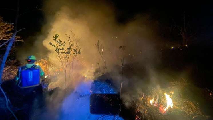 Coesfo controla dos incendios forestales en Santiago Pinotepa 