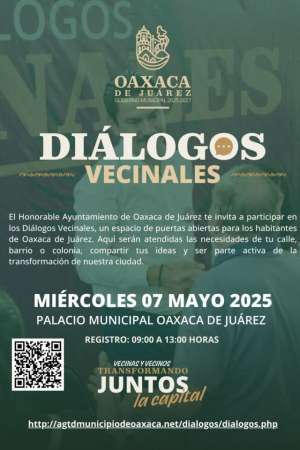 Invita Municipio de Oaxaca de Juárez a participar en Diálogos 