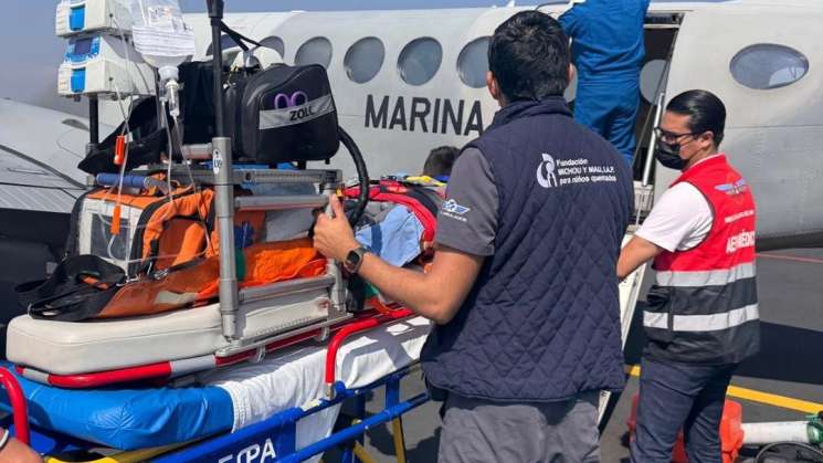 En Oaxaca trasladan a menor con quemaduras a Galveston, Texas 