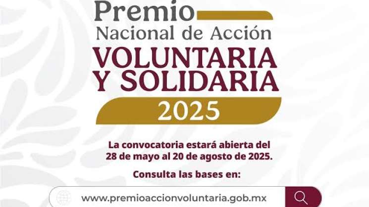 Convoca SSO al Premio Nacional de Acción  Voluntaria y Solidaria 