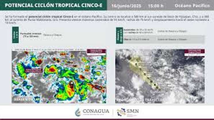 Alerta PC formación de potencial ciclón tropical Cinco-E  