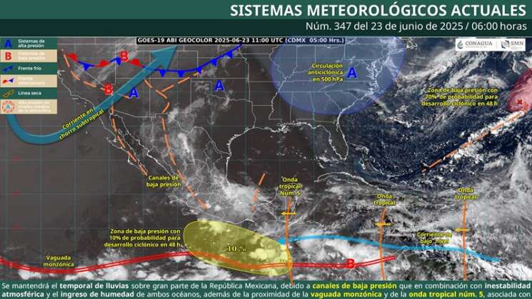 Se mantienen lluvias sobre gran parte de Oaxaca para este lunes 