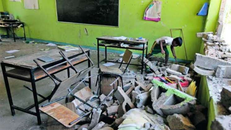 171 escuelas de Oaxaca dañadas tras paso de Erick 