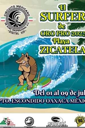 Listo Torneo El Surfer de Oro Pro 2025 en Puerto Escondido,Oaxaca
