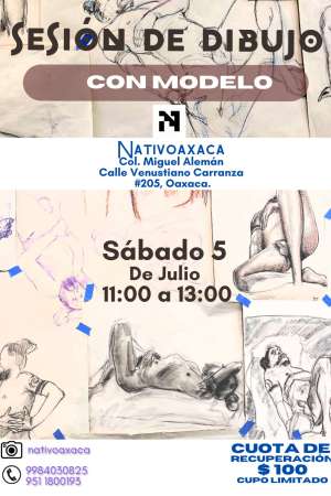Sesión de dibujo con modelo en Nativo Oaxaca