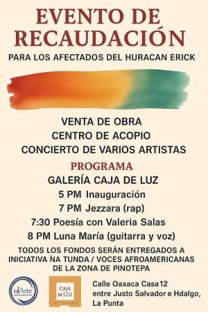 Invitan a Evento de Recaudación para Afectados del Huracán Erick 