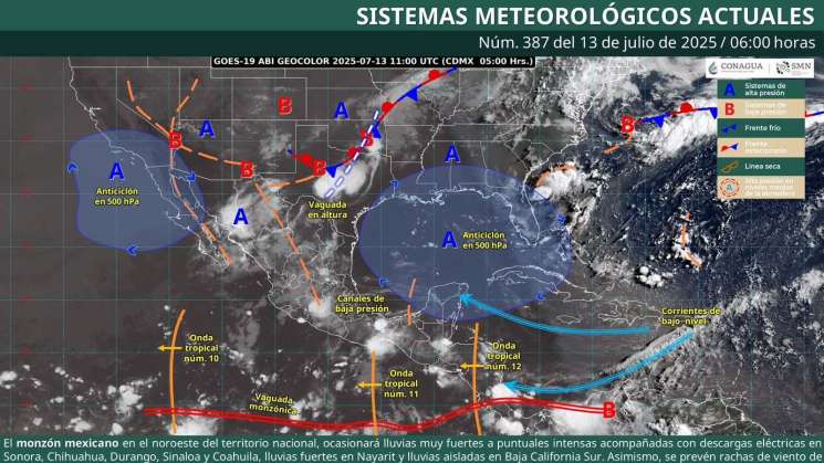 Prevalece potencial de lluvias y tormentas eléctricas en Oaxaca 
