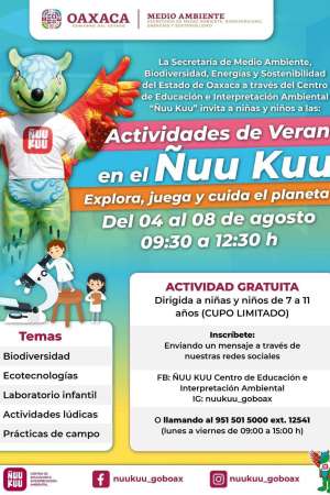 Invitan a niñas y niños a actividades de verano en Centro Ñuu