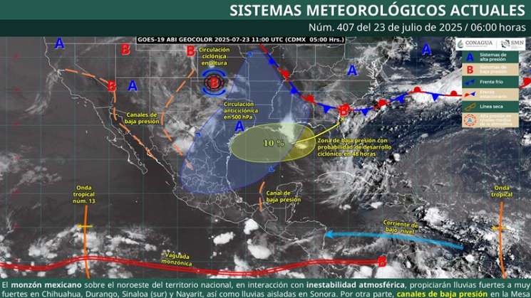Se espera baja probabilidad de lluvias y tormentas para Oaxaca 