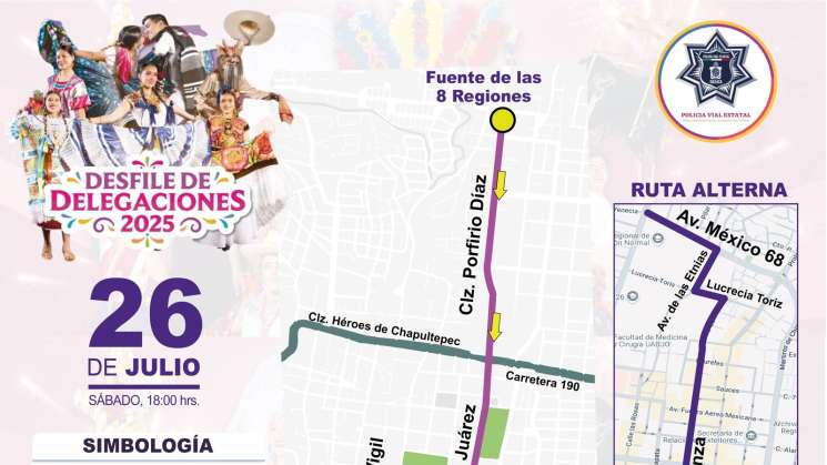 Conoce rutas alternas por segundo Desfile de Delegaciones 2025 
