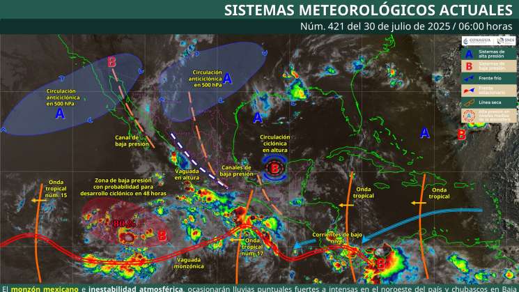 Tormentas puntuales fuertes por la tarde en gran parte de Oaxaca 