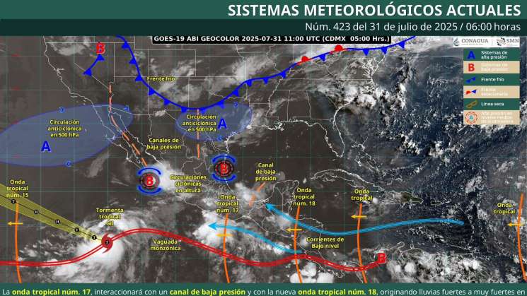 Continuarán las lluvias en gran parte de Oaxaca este jueves