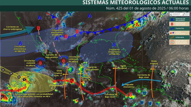 Se prevén tormentas eléctricas y rachas de viento en Oaxaca 