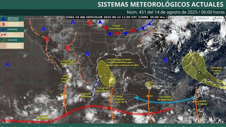 Persistirán lluvias y tormentas con actividad eléctrica en Oaxaca