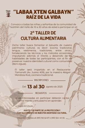 Invitan al Taller de Cultura Alimentaria