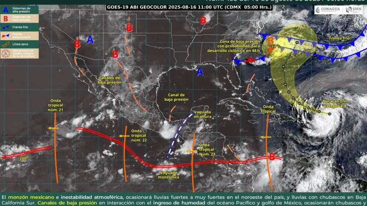 Se prevén chubascos, tormentas y rachas de viento en Oaxaca 
