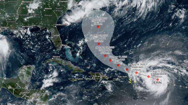 Se convierte Erin en el primer huracán del Atlántico de 2025