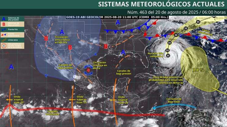 Anuncian tormentas con riesgo en Sierra Sur y laderas en la costa