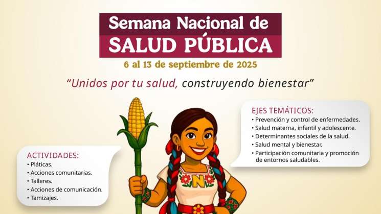 Se suma Oaxaca a Semana Nacional de Salud Pública 2025  