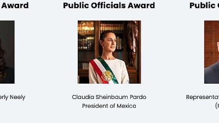 Sheinbaum recibe Premio a Funcionarios Públicos por liderazgo 