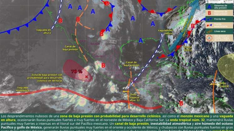Pronostican lluvías y tormentas  en territorio estatal