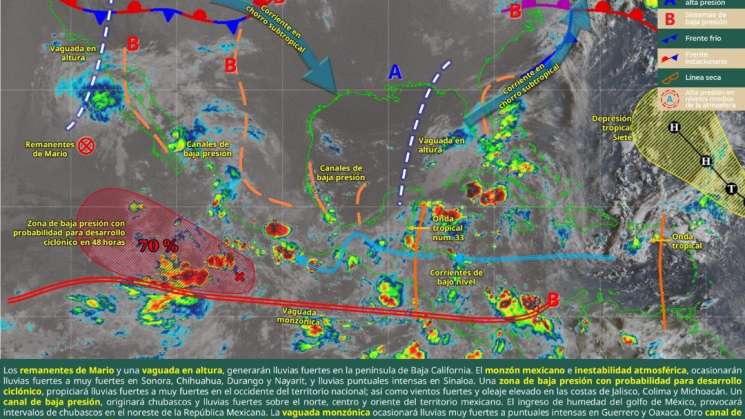 Preven lluvias con fuertes vientos en regiones de Oaxaca