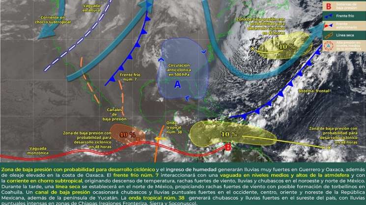 Continúan lluvias intensas en Istmo, Costa y Sierra Sur