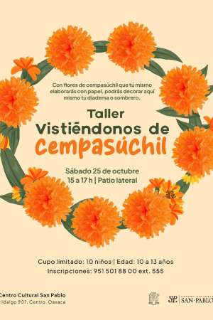 Abren inscripción al taller Vistiéndonos de Cempasúchil