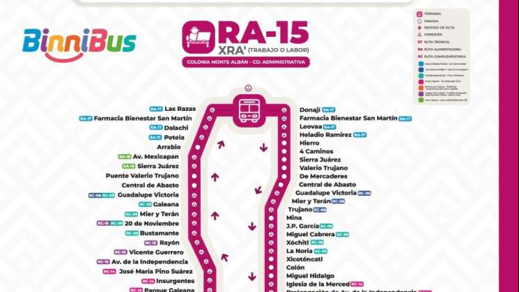 BinniBus conecta a  colonia Monte Albán con Cd. Administrativa
