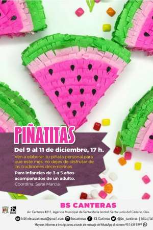 Invital al taller de Piñatitas personalizadas en el BS Canteras