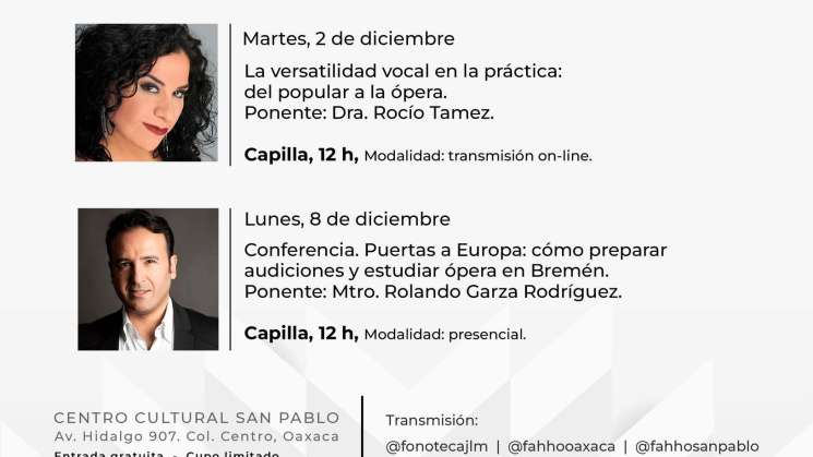 Llega a Oaxaca el 3er. Laboratorio de Ópera