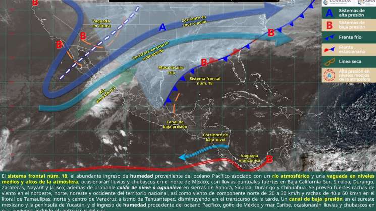 Posibles lluvias y chubascos en la Cuenca  y Sierra mazateca