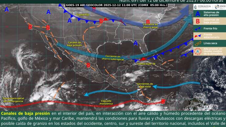Posibles lluvias y descenso de temperatura en zonas altas