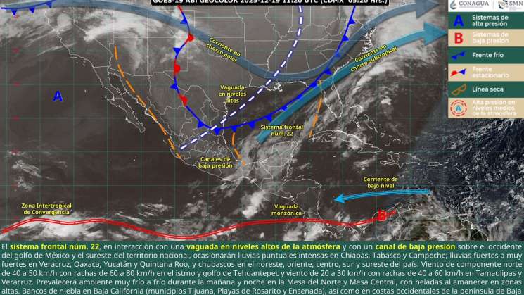 Lluvias ligeras y sensación termina en zonas montañosas