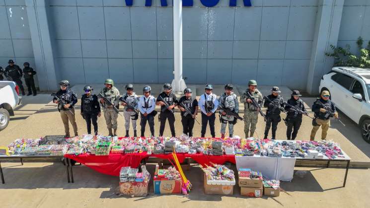 Mega operativo contra la pirotecnia  en la Central de Abasto