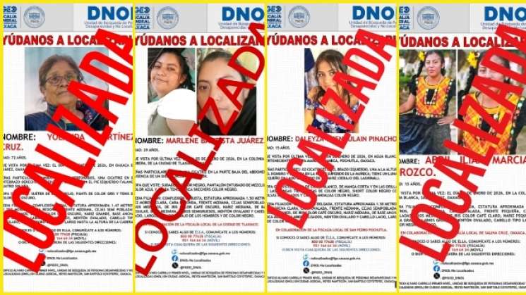 FGEO localiza a cuatro mujeres con reporte de desapación