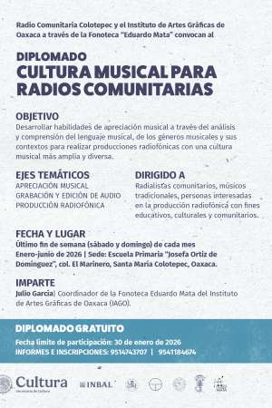 Convocan a Diplomado Cultura Musical para Radios Comunitarias