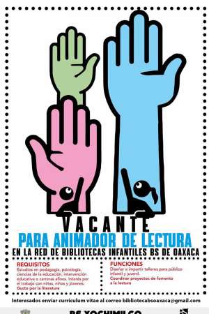 Vacante para Animación de Lectura ne la BS Xochimilco