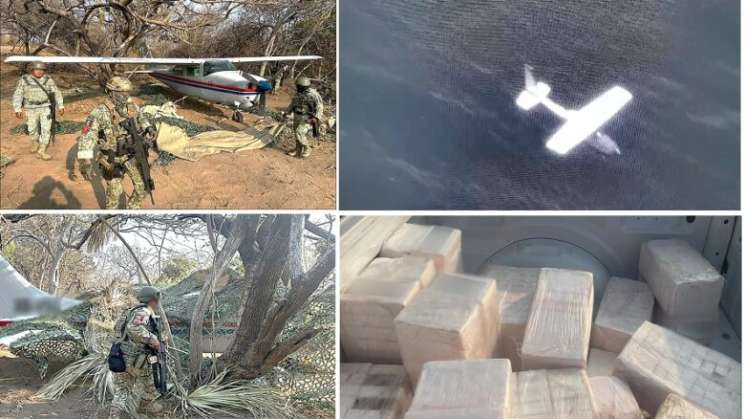 Decomisan avioneta con media tonelada de cocaína en Oaxaca