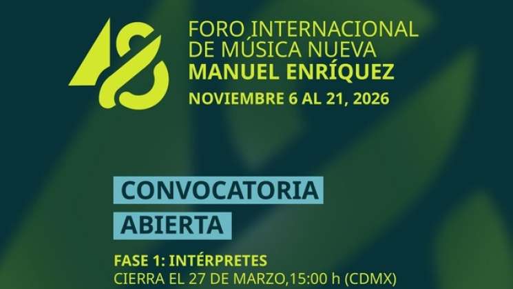 Convocan al Foro Internacional de Música Nueva 2026