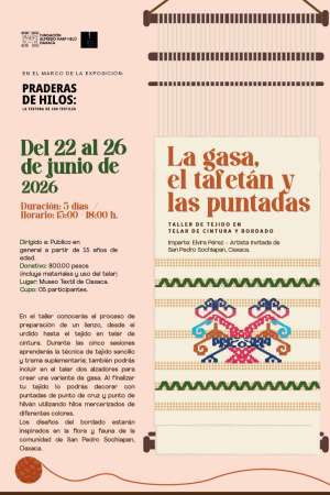 MTO invita al Taller La gasa, el tafetán y las puntadas 